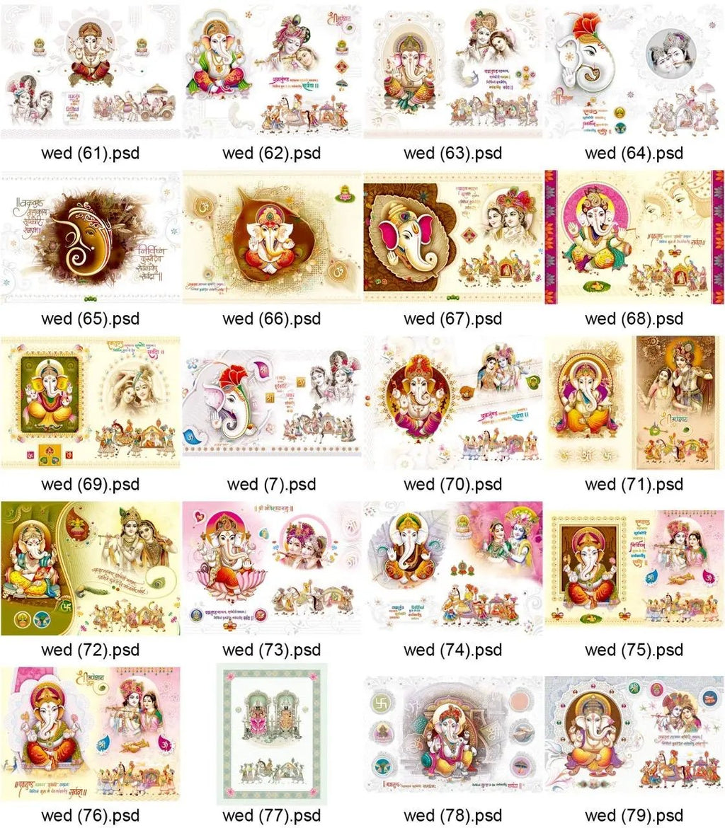 PSD Wedding Cards 490 Designs - Easy To Print