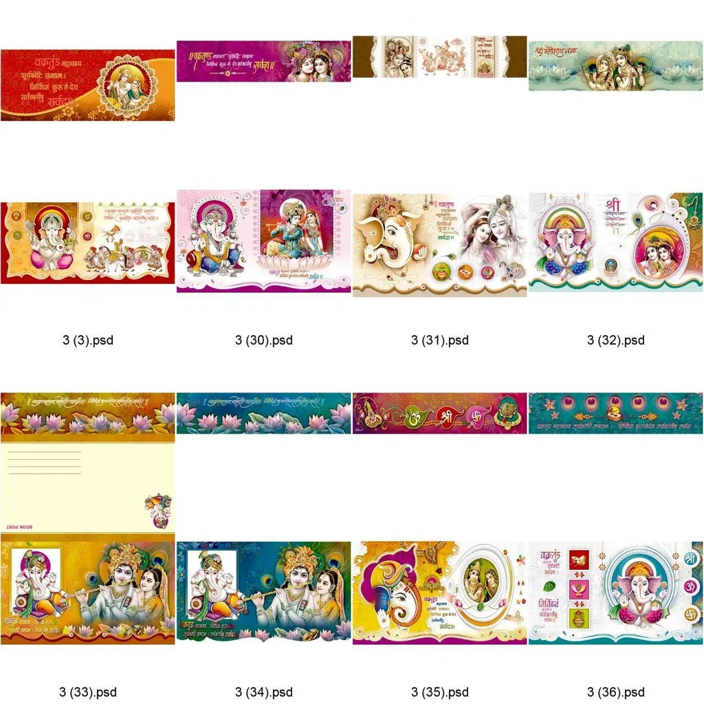 PSD Wedding Cards 490 Designs - Easy To Print