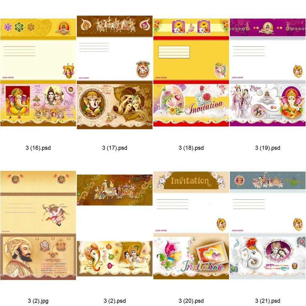 PSD Wedding Cards 490 Designs - Easy To Print